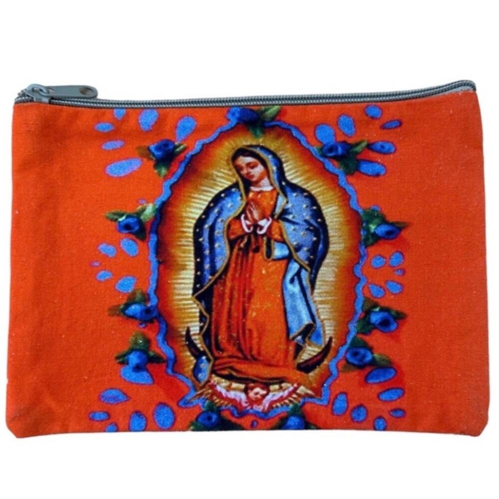 Our Lady of Guadalupe Mexican Virgin Mary Wristlet Makeup Bag